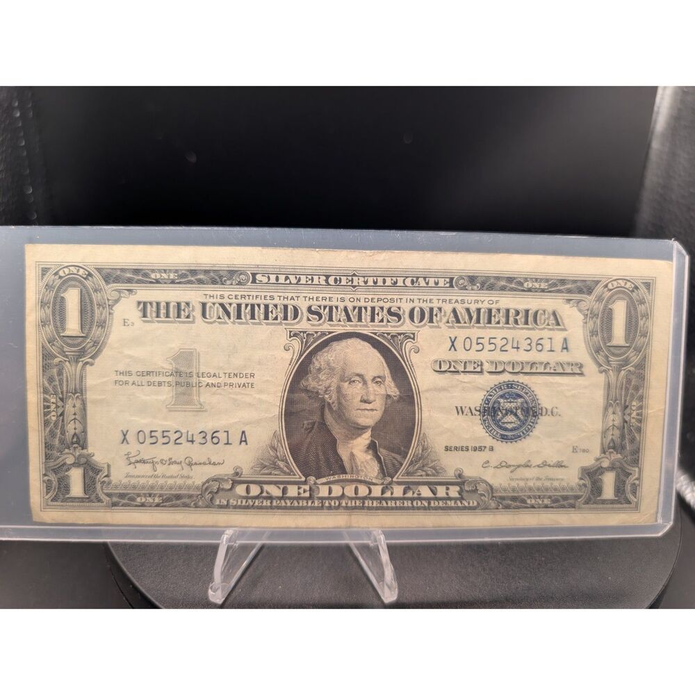 1957B Silver Certificate • Blue Seal $1 • Vintage U.S. Currency